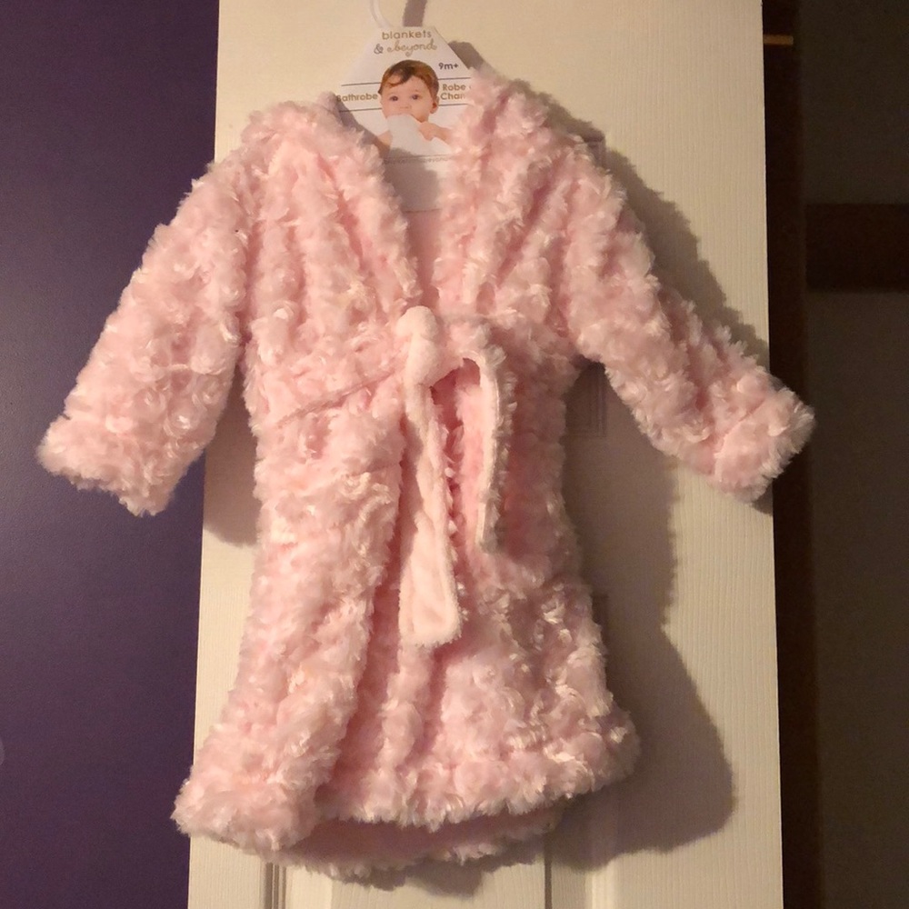 Soft baby pink infant bathrobe